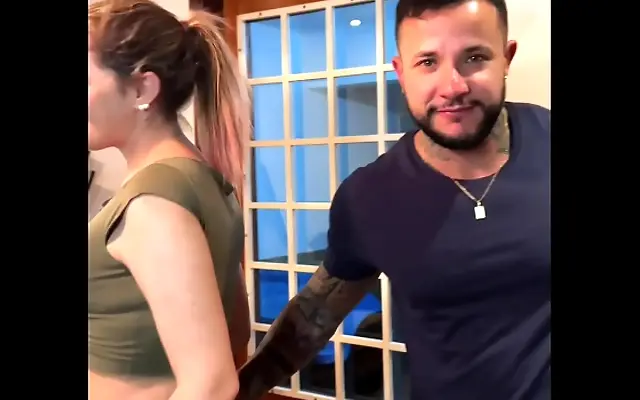 Brazilian wife takes long cock while husband watches in humiliation