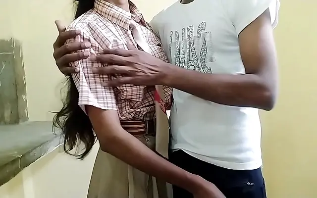 Desi college couple sneaks away for hot rough sex in the woods
