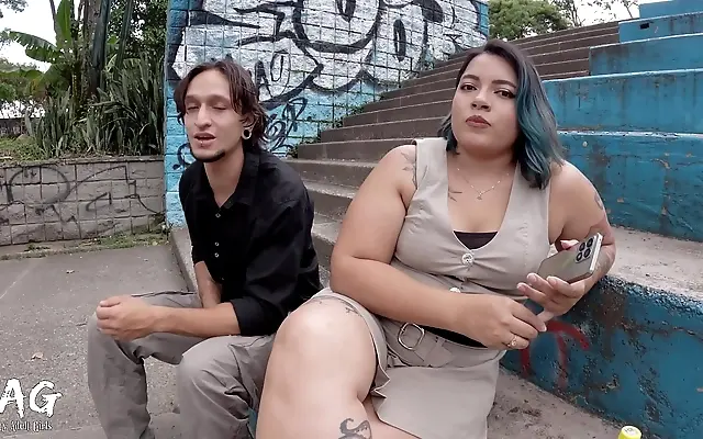 Big Ass Bounces and Squirts Wildly on the Train Station Platform