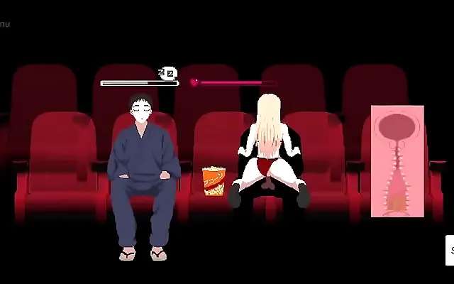 Cinematic thrill as pierced cutie rides big cock while friend sits oblivious