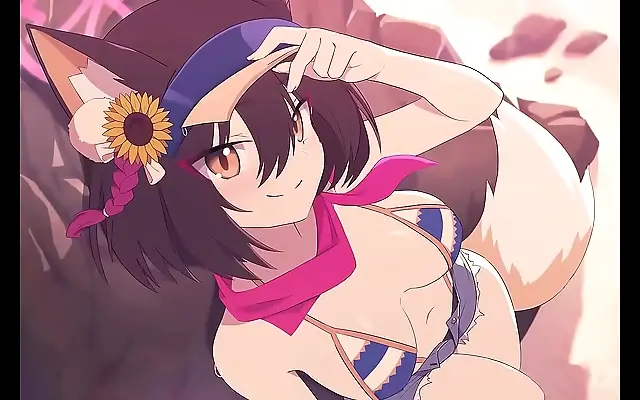 高潮的 做爰免费 黄网站 久久久精品 Beachside tryst leads to explosive creampie with Blue Archive's feline beauty