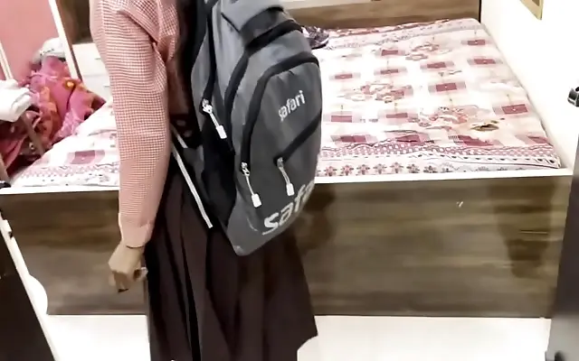 Desi College Beauty Seduces with Seductive Blowjob and Rough Doggystyle