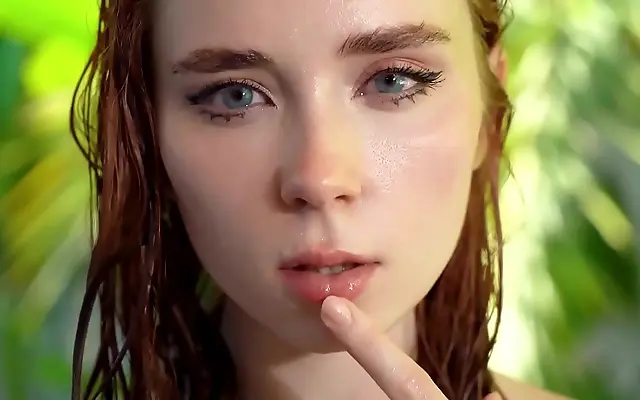 Redhead Beauty Gives a Sensual Poolside Blowjob and Rough Outdoor Sex
