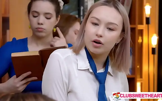 Lesbian Desire in the Library Heat of ClubSweethearts