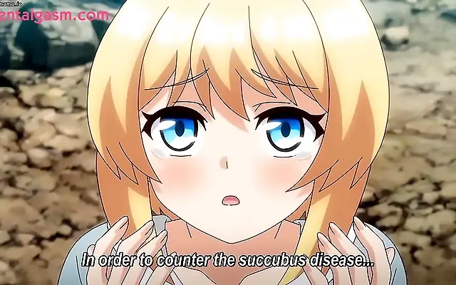 Hot anime creampie after rough blowjob against the wall