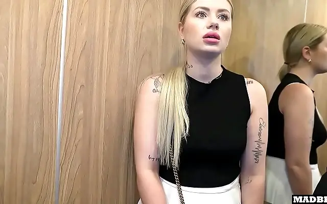 Blonde Beauty Takes It Rough in Elevator and Parking Lot Anal Ride
