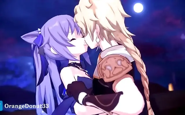 Orangedonut33 serves up steamy creampie blowjobs in Genshin hentai style