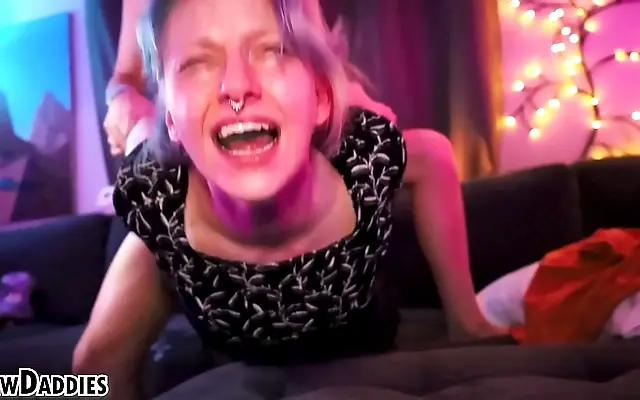 Blonde With Big Booty Moans Loudly as She Gets Rough Doggy Style Pleasure