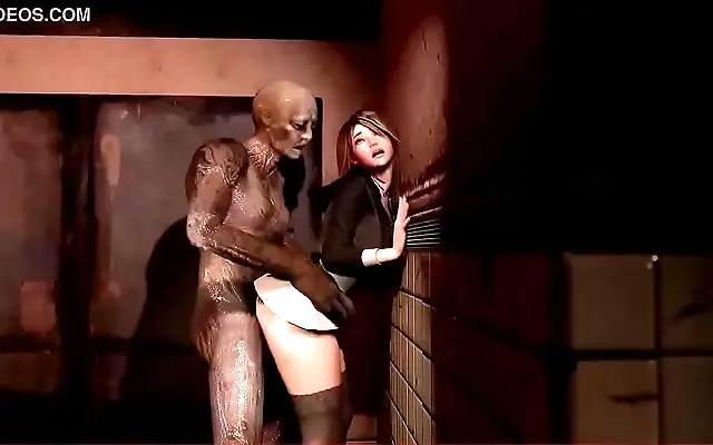 Monster Dick Blows Up In Resident Evil Anime Blowjob