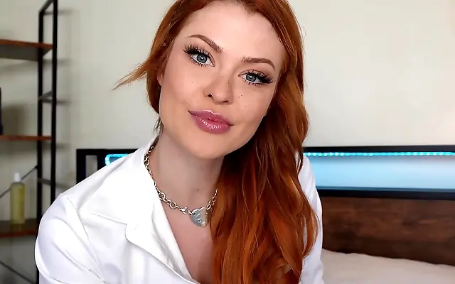 Real redhead Elly ignites passion with her tutor in naughty roleplay seduction