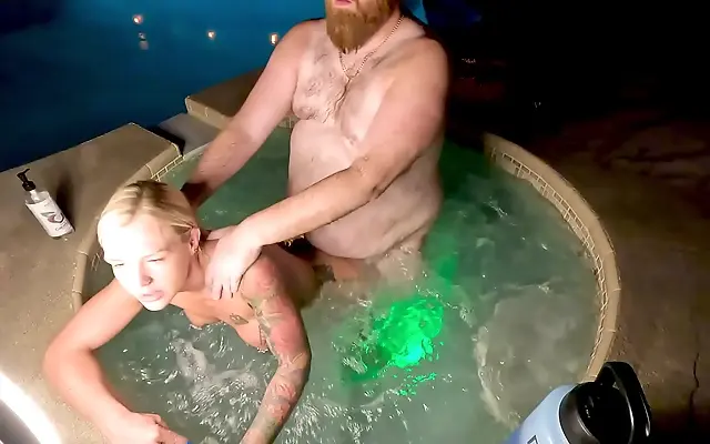 Blonde Milf Deliah Grace Seduces in the Hot Tub for Wild Sex