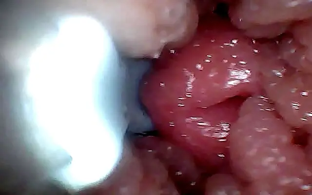 Deep slick heat and intimate solo bliss with creampie overflow in POV view