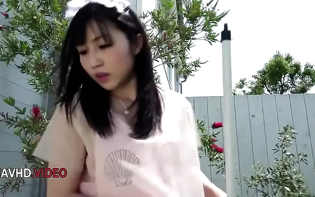 Perky tits and naughty JAV allure in sultry Asian maid fantasy