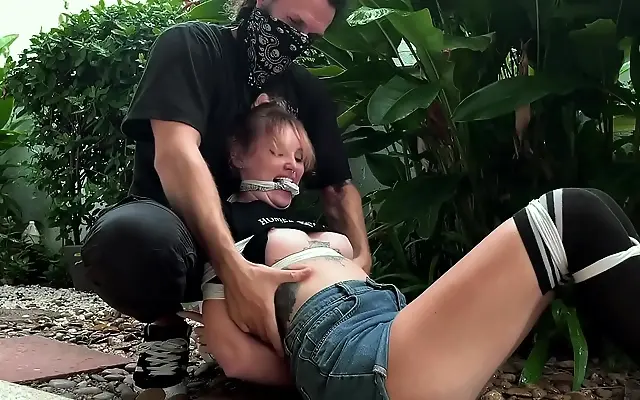 Blonde Teen Tangled in Outdoor Play with Moans and Tickles