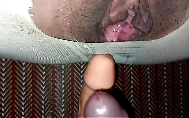 Teen tight pussy creampie ride with deep double penetration pleasure
