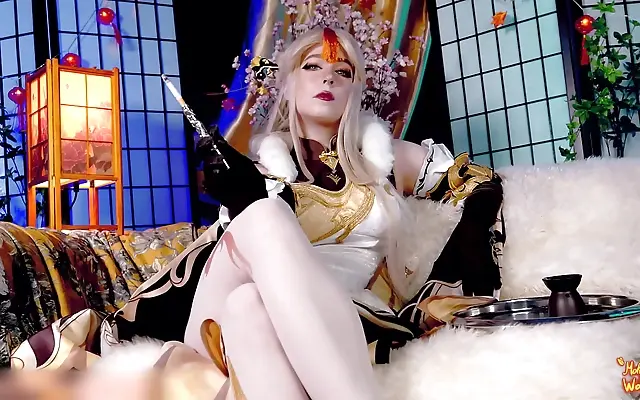 Ning Guang Cosplay Milf Sucks Big Dick Before Juicy Pussy Doggystyle