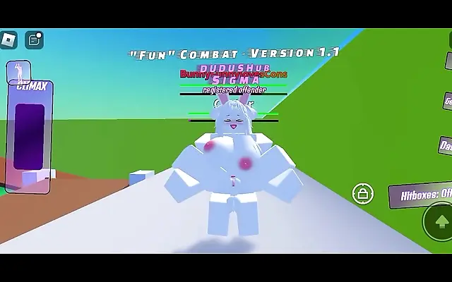 Busty bunnygirl takes hard creampie as forfeit after losing the fight
