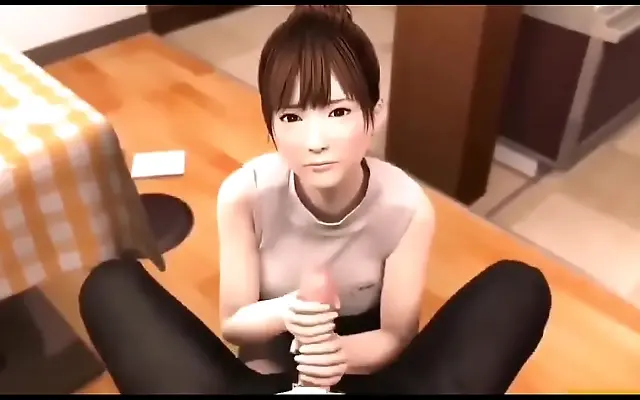 Hot anime babe lost in the thrill of a steamy blowjob fantasy